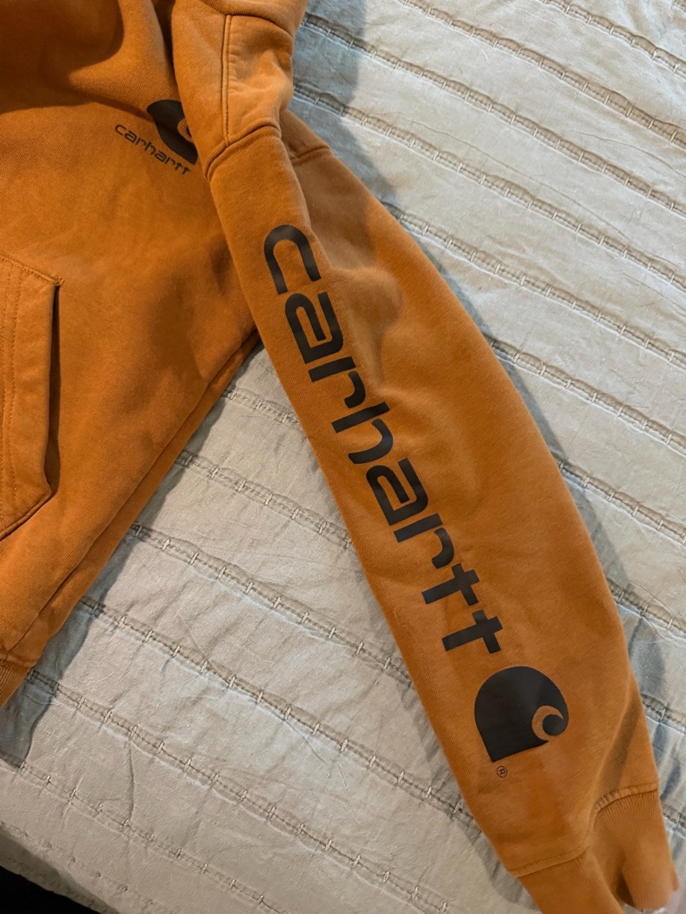 Carhartt Boy’s Brown Hoodie Size Small 8/10 - Picture 5 of 8